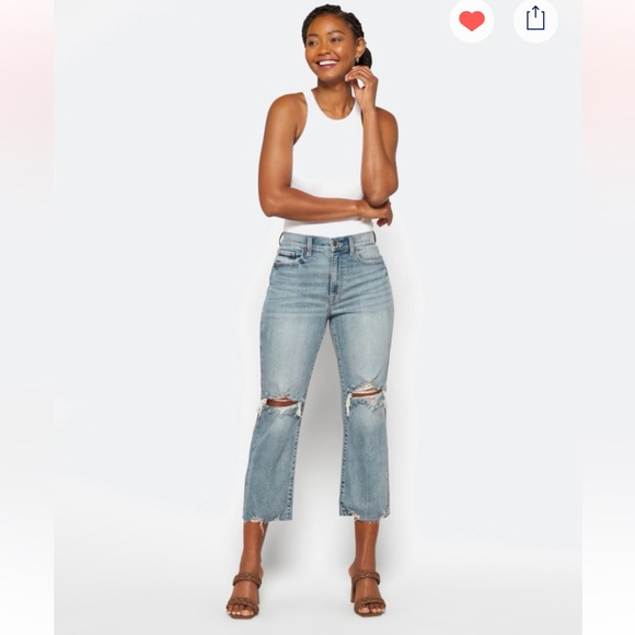 STUDIO BLUE Dawn High Rise Wide Leg Crop Jean - Picture 1 of 5